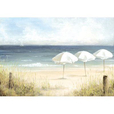 Blue Beige Beach - Wrapped Canvas Painting