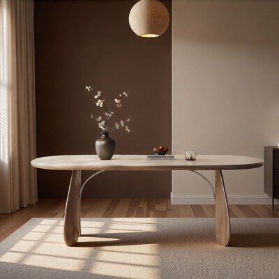 Table de salle à manger moderne en bois massif de style français