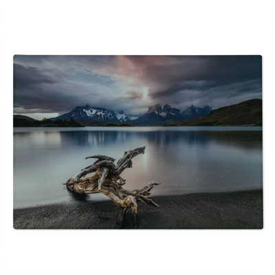 Ambesonne Digital Cutting Board Large Size Reflections to Mountain Redwood