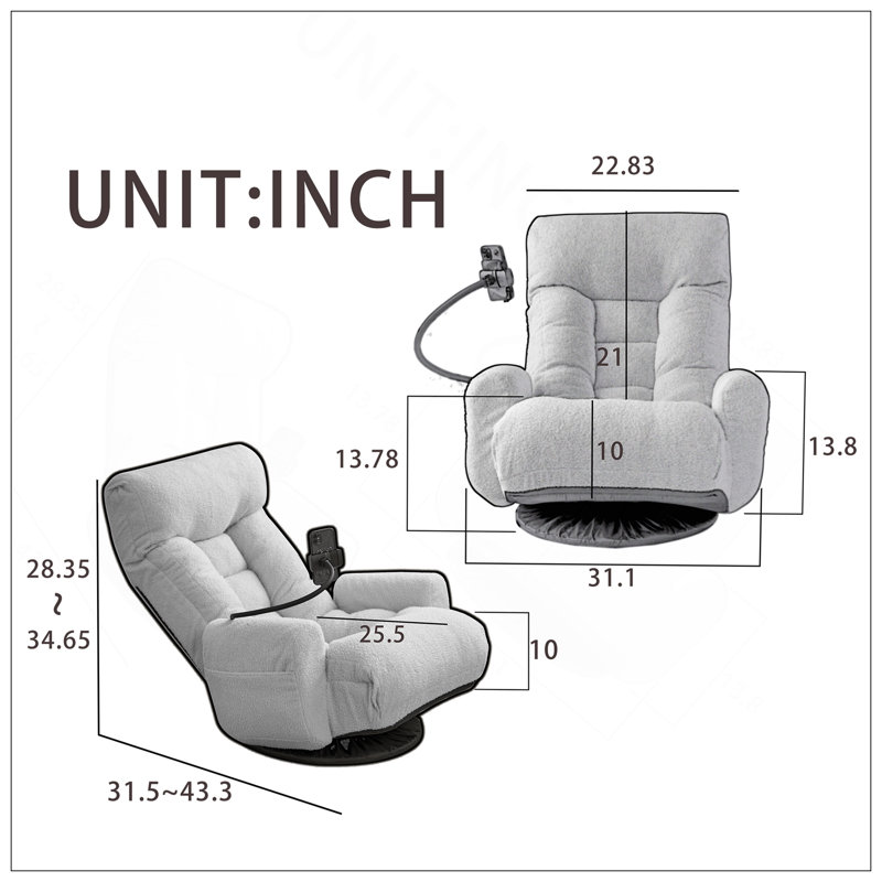 Tête et taille réglables, fauteuil de jeu, méridienne dans le salon, fauteuil pivotant à 360 degrés, fauteuil de loisir à siège rotatif