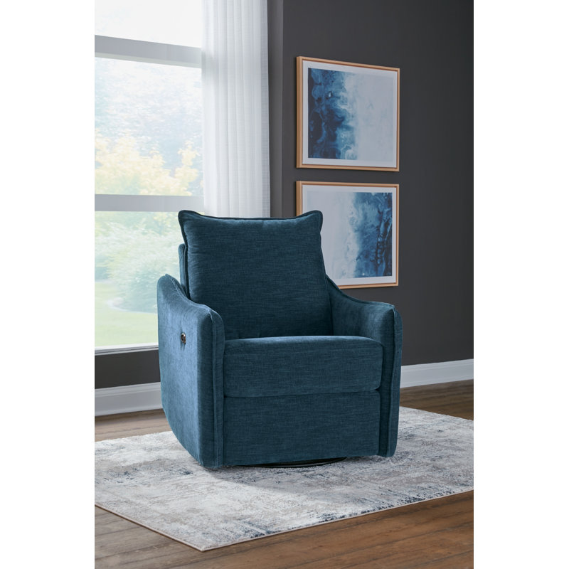 Fauteuil inclinable électrique pivotant Erskin, Bleu marine