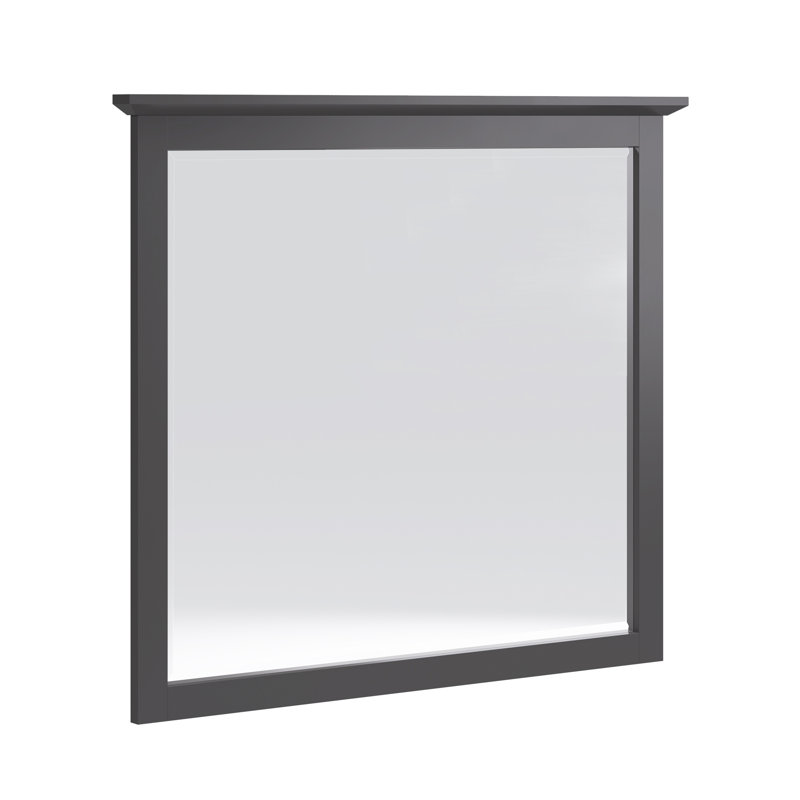Monza Wood Rectangle Wall Mirror, Raven Black