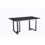 Table de salle à manger en acier au carbone avec surface en pierre noire Lauren - supporte jusqu'à 71 kg-754377486