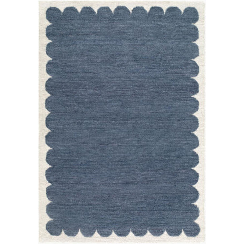 Long Island Handmade Rug, Rectangle 8' x 10', Blue/Ivory