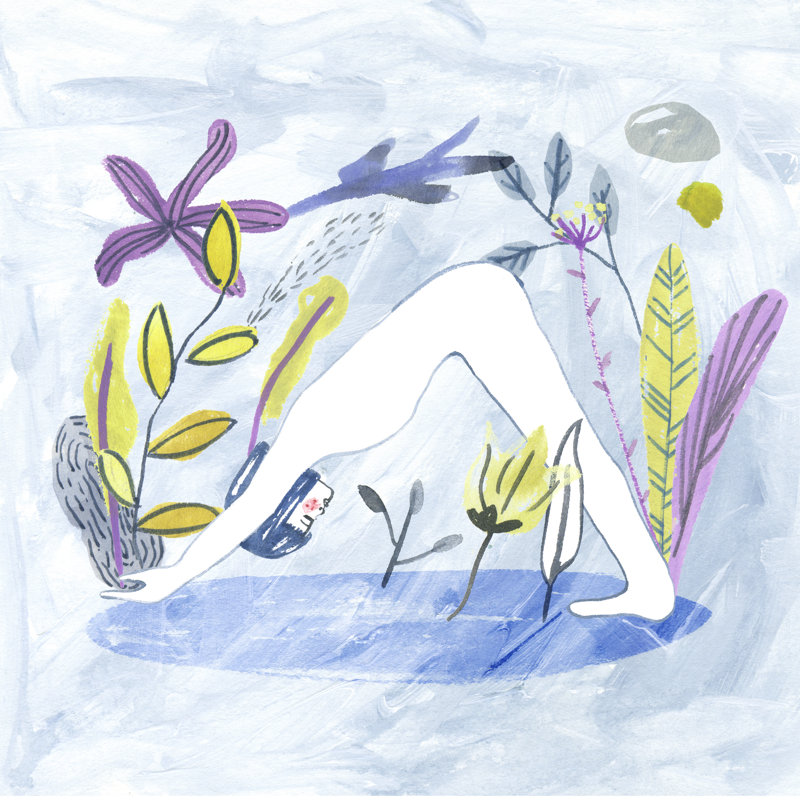 Meditation Garden Yoga I - Wrapped Canvas Print, 30cm H x 30cm W x 3.8cm D