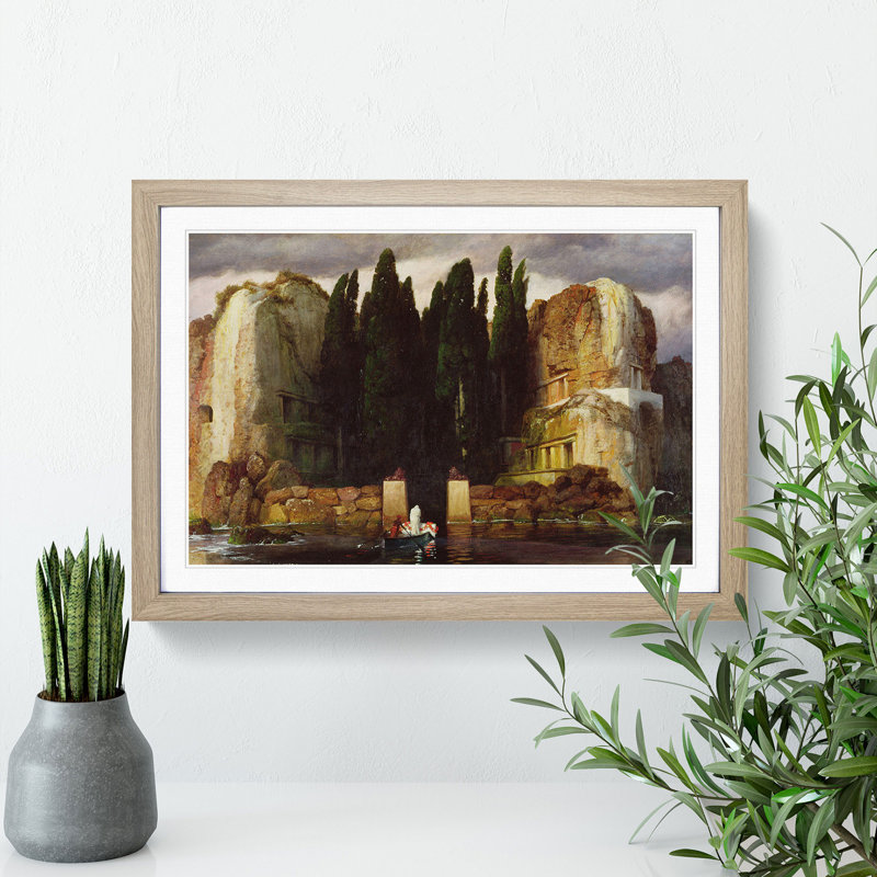 The Isle of the Dead Vol.3 by Arnold Bocklin - Picture Frame Painting, Oak, 36cm H x 48cm W x 2cm D