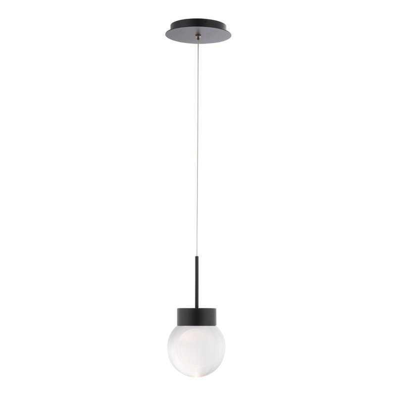 Double Bubble 1 - Light Single Globe LED Pendant, Black