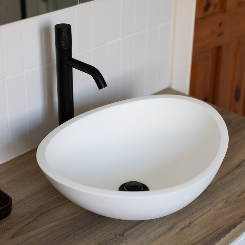 Lavabo de salle de bain vasque ovale noir