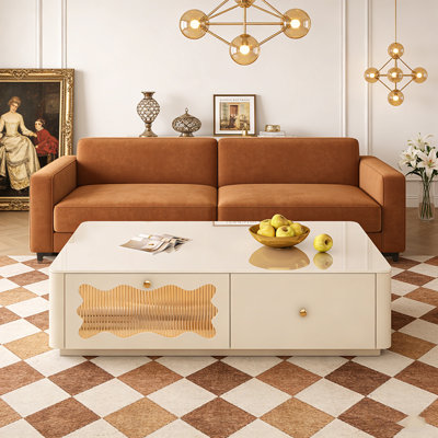 Table basse avec rangement en verre Luxury
