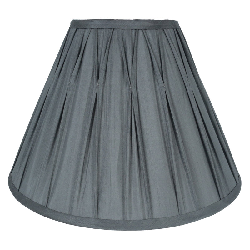 Silk Empire Lamp Shade, Grey, 10" H x 14" W x 14" D