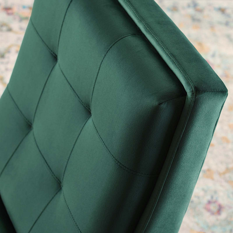 Ensemble de chaise longue et repose-pieds en velours Ramp, Vert