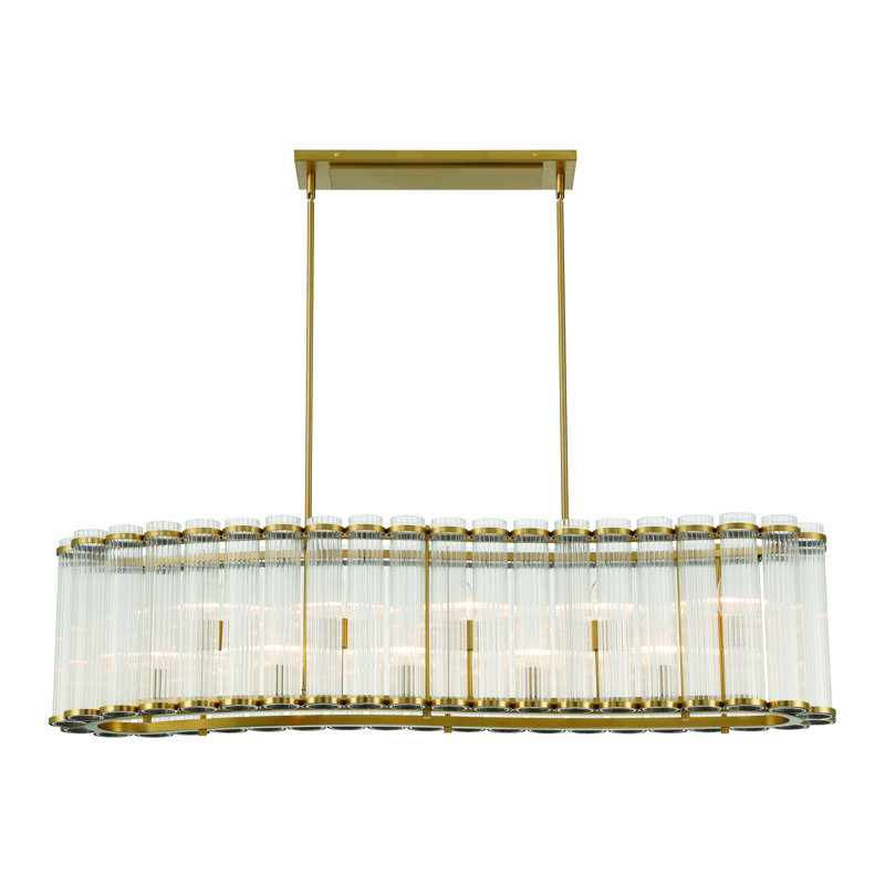 Lustre 10 lumières Glass, Or brossé