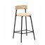 YQM - Ensemble de 2 tabourets de bar en papier tissé à la main l 14,96 po x P 15,15 po x H 34,84 po