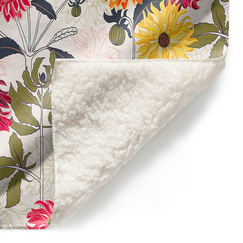 Couverture sherpa doux dahlia page, l 51 po x L 60 po