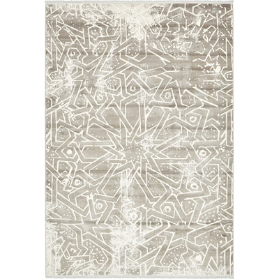 Tapis à motif abstrait brun / ivoire Classique