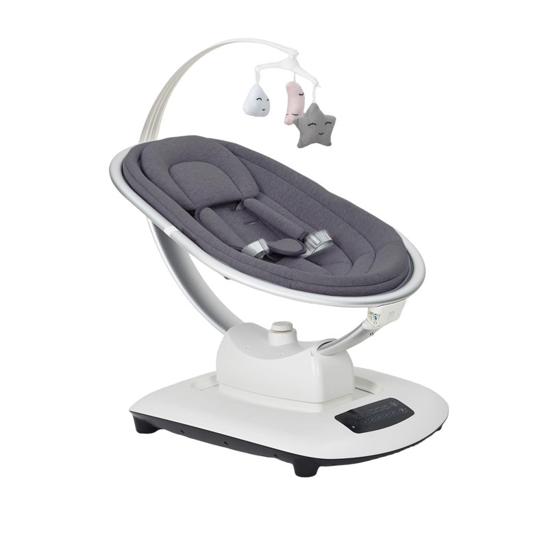 Balancelle électrique pour bébé à 5 mouvements, idéale pour les nourrissons et les tout-petits. Télécommande, vitesses réglables, harnais à 5 points et sons intégrés pour la chambre de bébé.