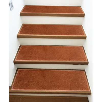Tapis d'escalier de taille personnalisée par pouces de couleur unie (ensemble de 13)
