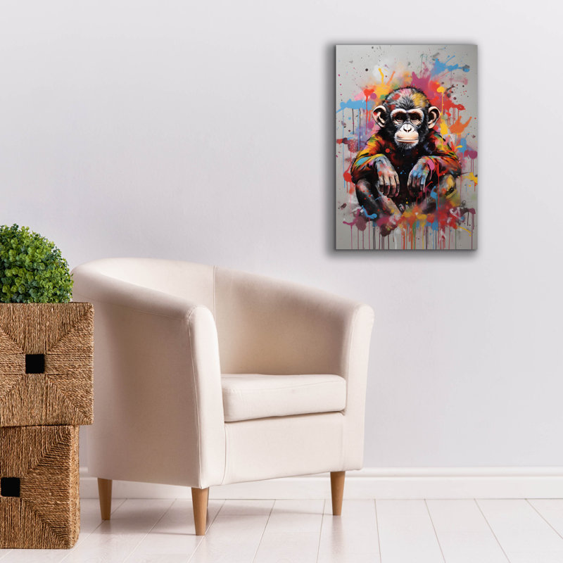 Toile épique Graffiti «Colorful Monkey» par Andreas Magnusson, 18 po x 26 po, H 26 po x l 18 po x P 0,75 po