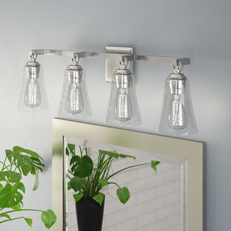 Meuble-lavabo à 4 lumières Amja de, Chrome