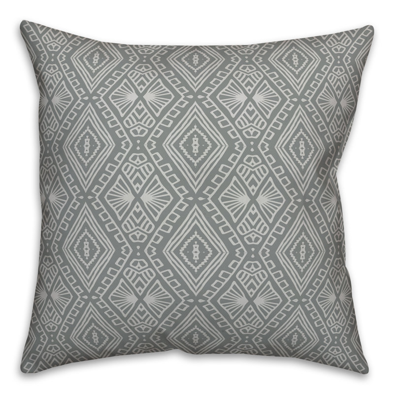Geometric Throw Pillow, 20" x 20", Gray