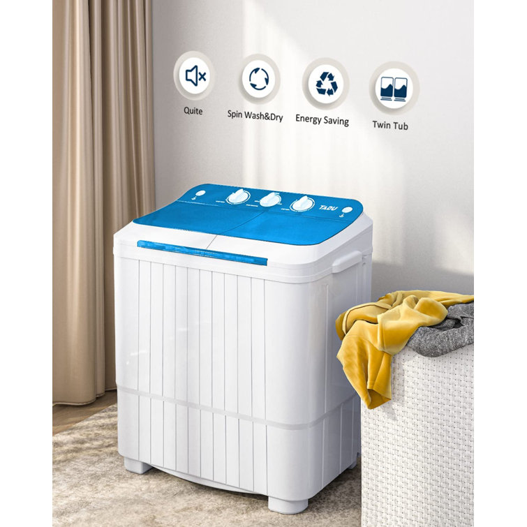 Costway Portable Mini Compact Twin Tub 20lb Washing Machine Washer Spin  Dryer