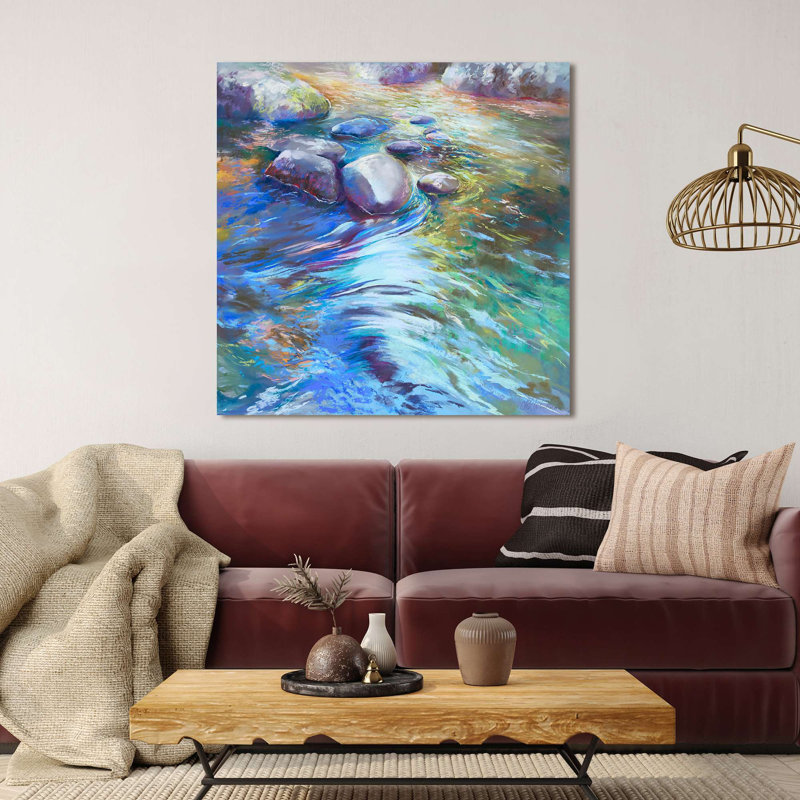 Painting: Water Under The Bridge by Nel Whatmore - Wrapped Canvas Print, 50cm H x 50cm W