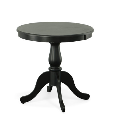 Classic Black 36-Inch Round Dining Table with Space-Saving Pedestal Base