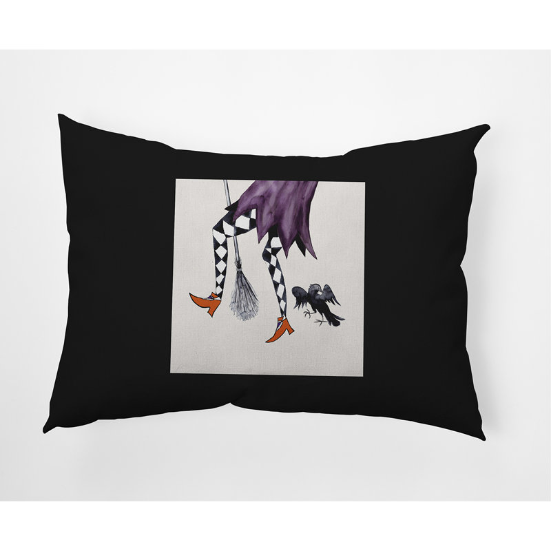 Housse et insert de coussin rectangulaire extérieur Fly Away Witch, Blanc cassé
