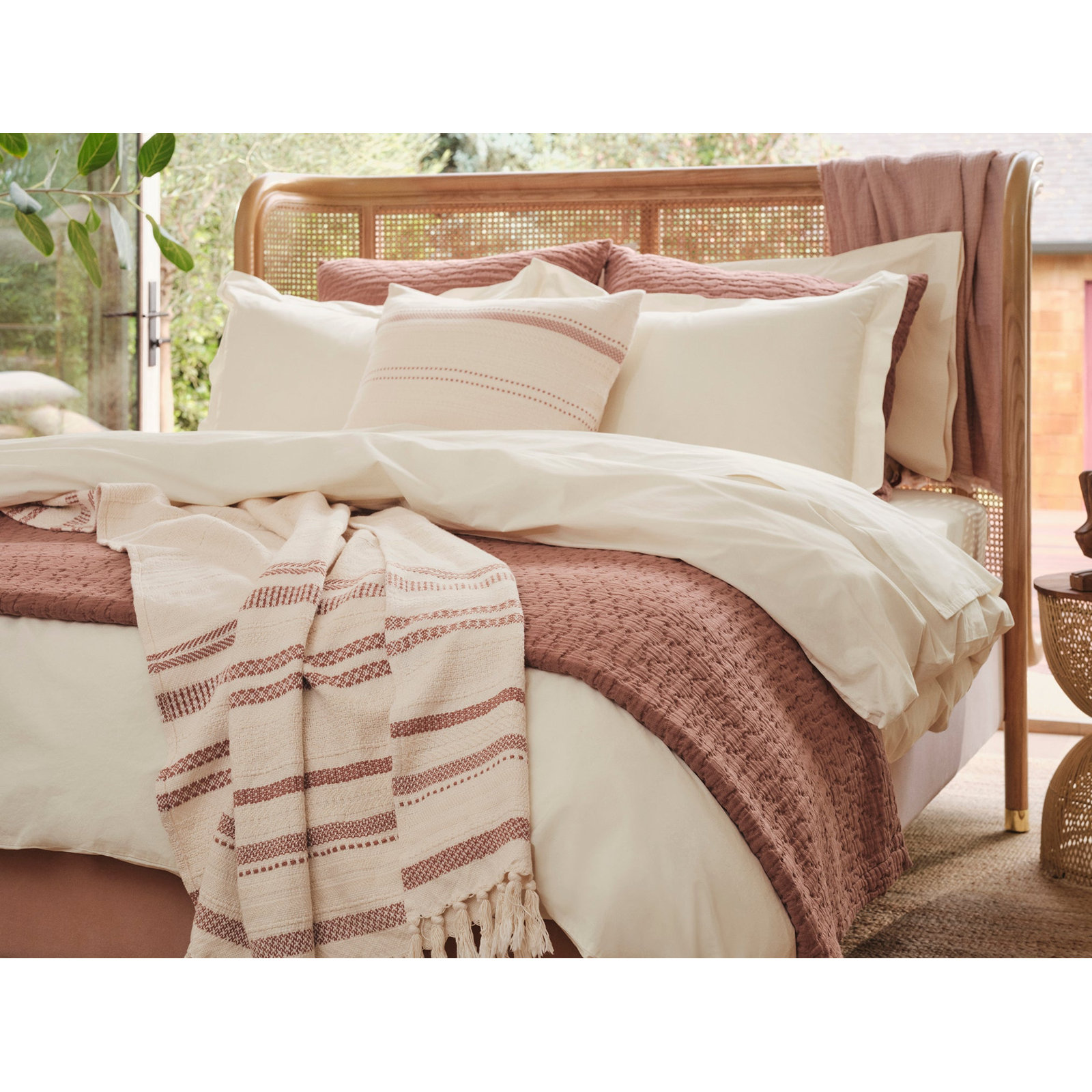 Refined Organic Percale Sheet Set, Full Sheet Set with 2 Pillowcases, Undyed