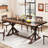 Dariusz 71" Farmhouse Dining Table, Kitchen Rectangular Large Rustic Dinner Table, Adjustable Leg For Dining Living Room-14021330-5412904