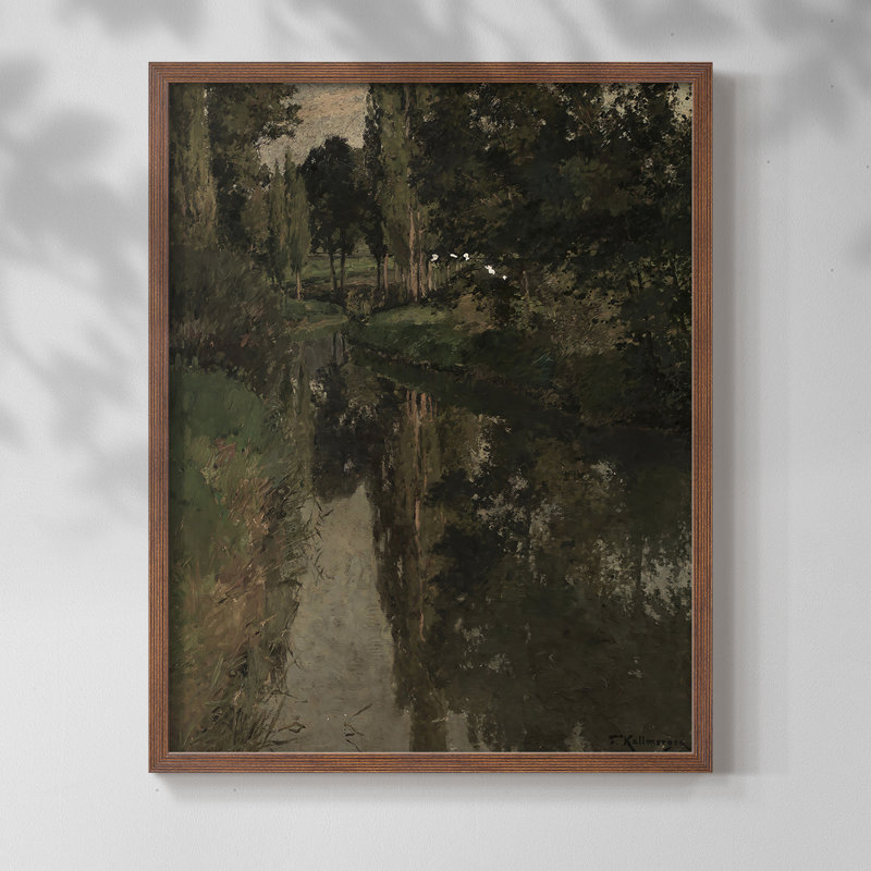 «Vintage Landscape CXLV» sur, Noyer, H 10 po x l 8 po