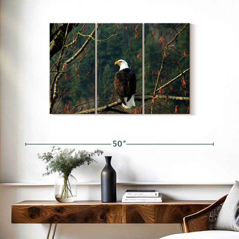 Brampt Perched Canadian Bald Eagle, 24" H x 38" W