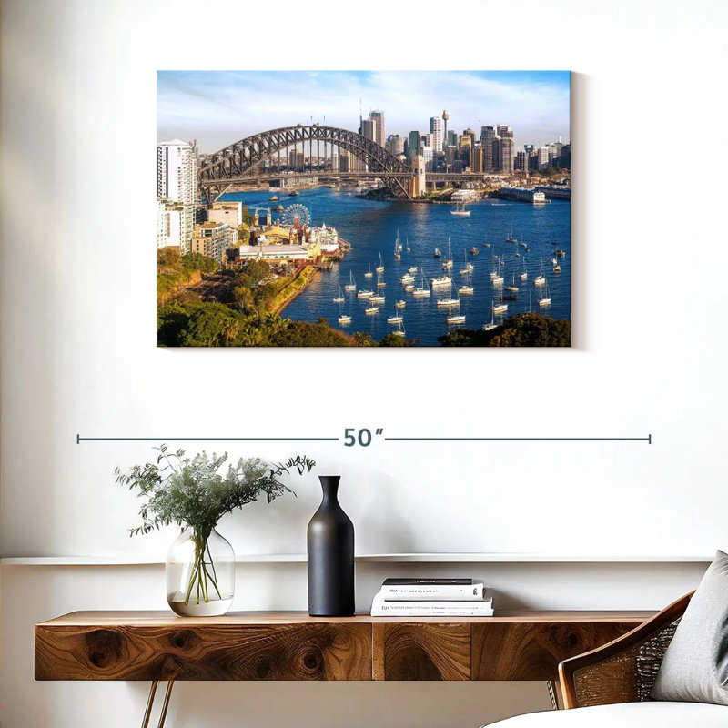 Panoramic View Of Sydney, 24" H x 36" W