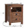 Adaija 18"W Nightstand with Charging Station, Farmhouse End Table with 2 Drawers & Open Storage