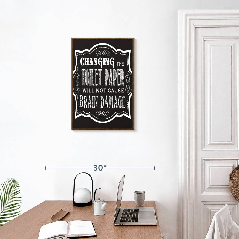 Changer le papier hygiénique, 17" x 25", Floating Frame Walnut