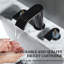 Robinet de lavabo pour salle de bain à poignée double 8 po avec bonde escamotable-104735836