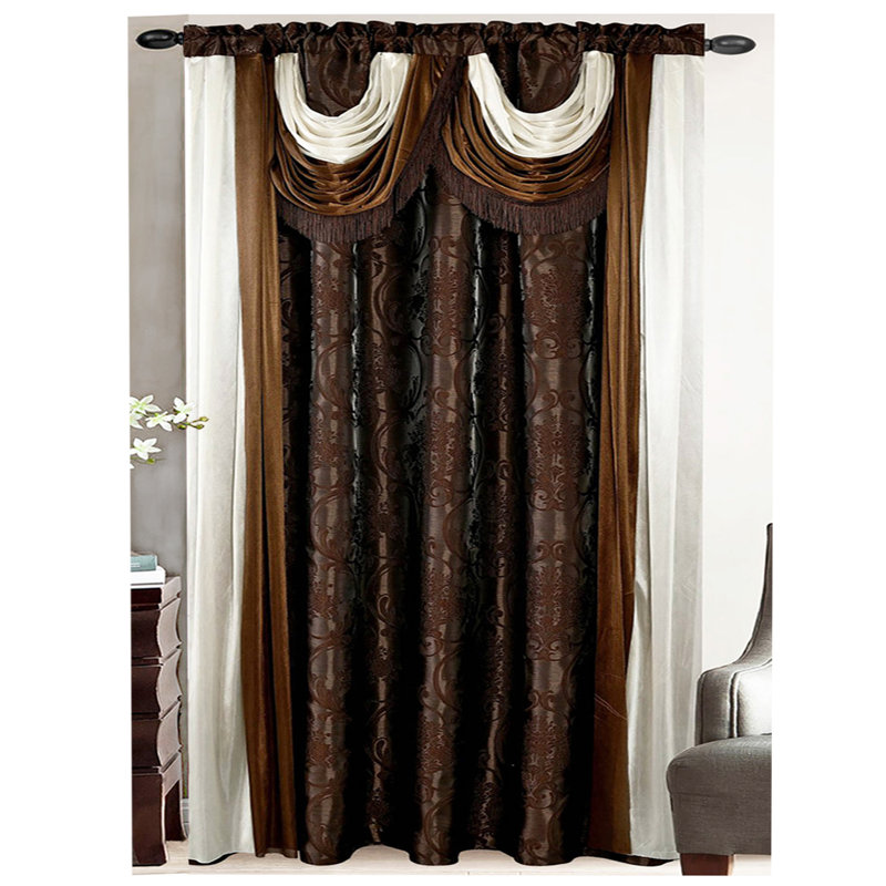 Room Darkening Single Curtain Panel, Light Brown