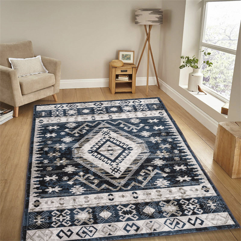 Area Rug Vintage Bohemia Large Persian Non-Slip Washable Rug For Living Room Kitchen Bedroom Living Room Geometry