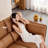 Brown Polyester Modular Sofa cushion couch