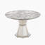 Table de salle à manger ronde en marbre de 47 po, table de cuisine moderne avec plateau en faux marbre ultrabrillant et base en acier inoxydable pour la salle à manger, cuisine (argent, gris)-149483983-149483978