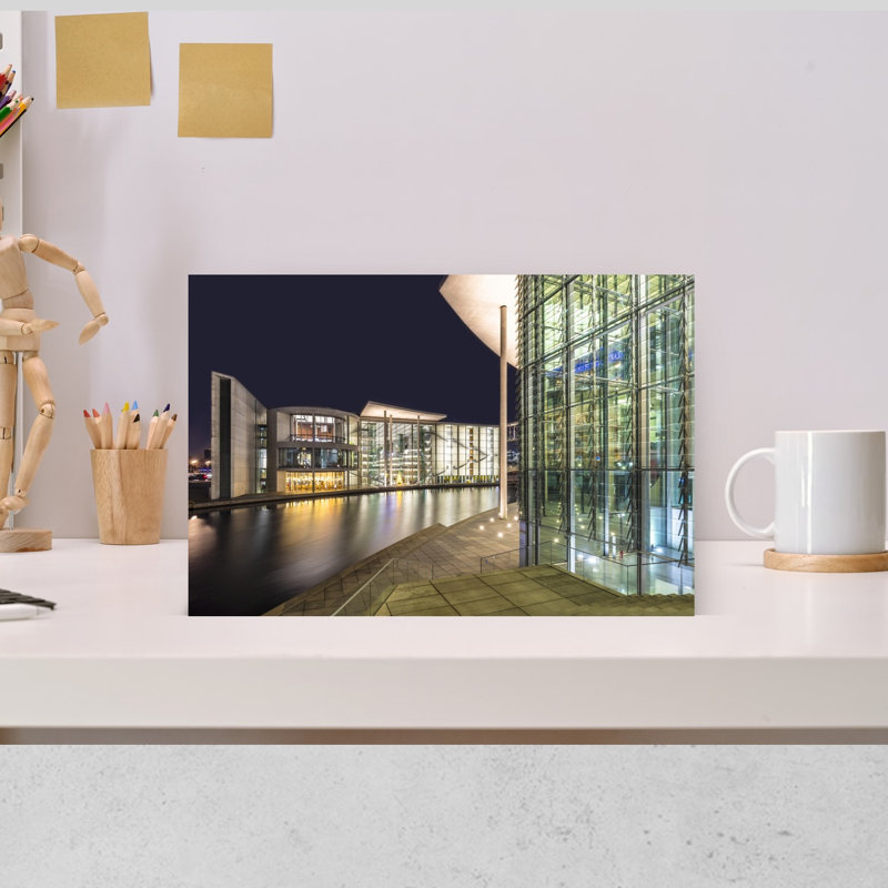 «Berlin Night Architecture Contemporary Modern Vibrant Architecture City», reproduction d'art murale, H 12 po x l 18 po