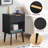 24" Fluted Nightstand with Drawer & Open Cubby,Wood Nightstand-1572804323