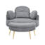 Confortable en velours côtelé simple gris de 43 pouces avec trois coussins décoratifs et un plateau de détente réglable pour deux petits appartements-795343367