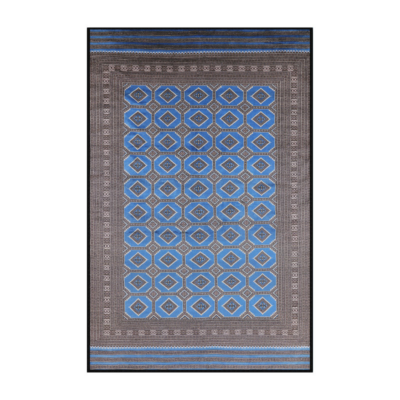 Tapis bleu / gris Caruthersville, Rectangle 2 pi x 4 pi