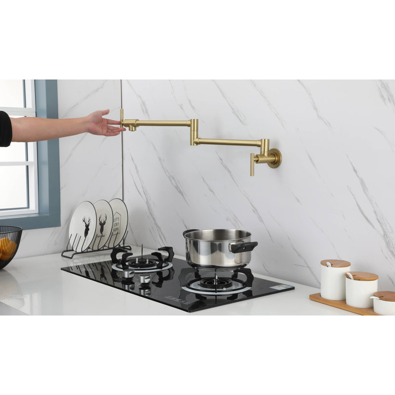 KISRAIS Kitchen Faucet, Brush Gold