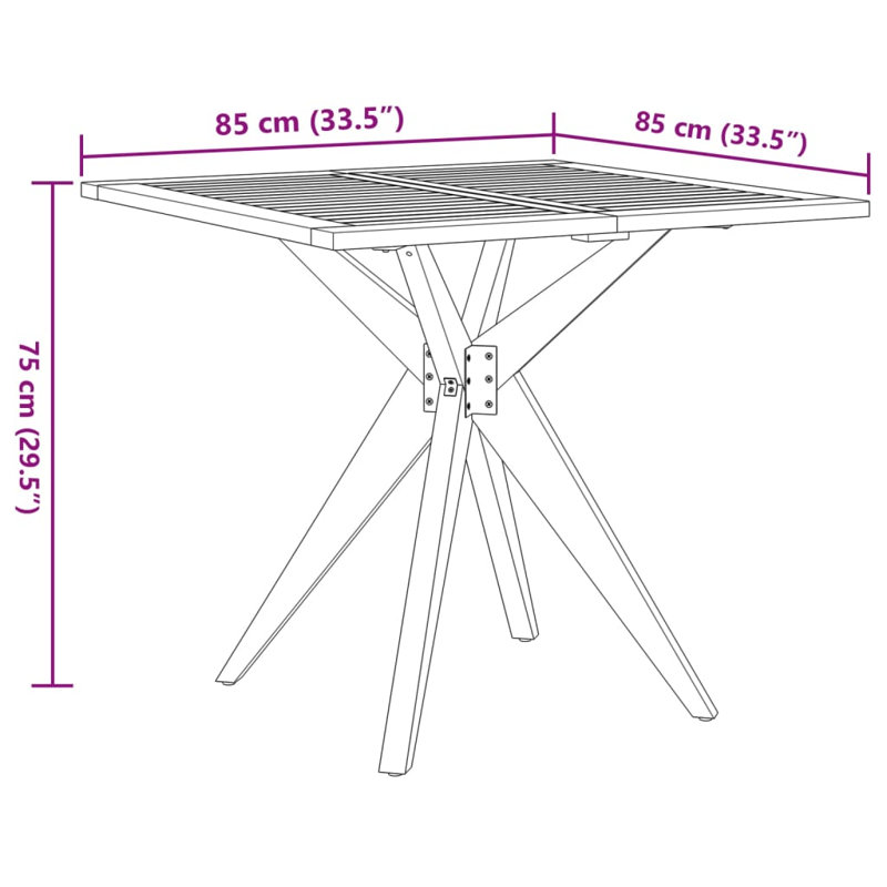 Solid Wood Patio Dining Set Table,