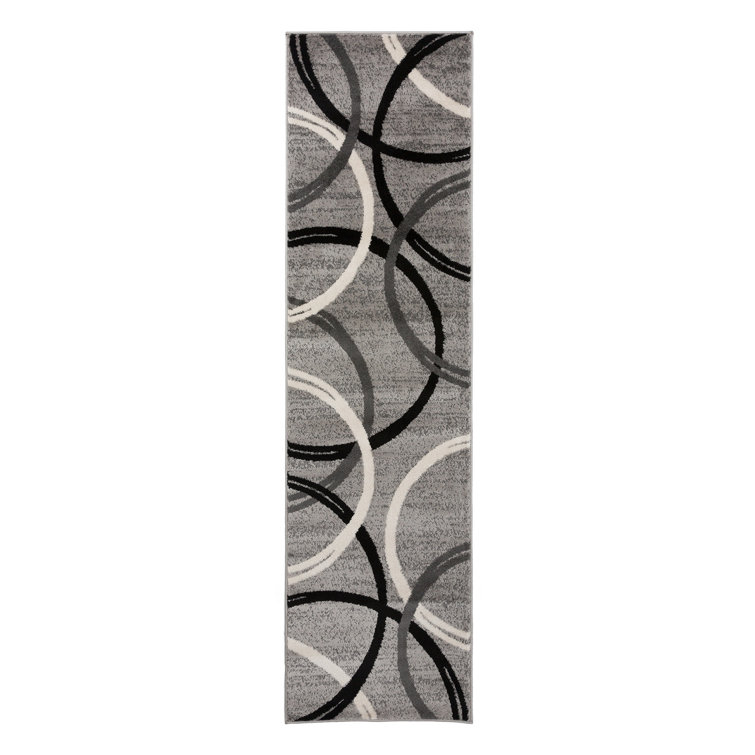 Devonshire Abstract Gray/Black/Ivory Area Rug