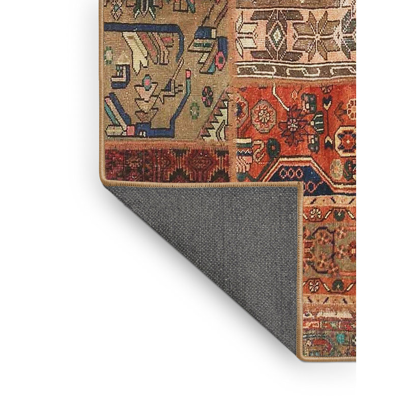 Tapis brun/orange/gris zone contemporaine, Rectangle 6 pi x 9 pi