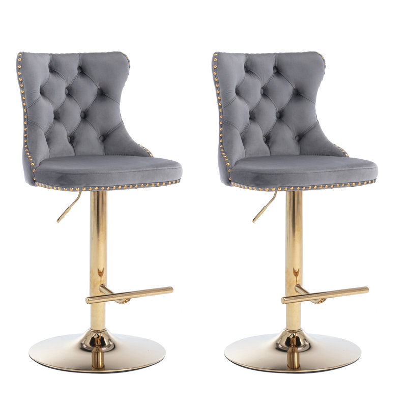 Tabouret à hauteur réglable Javarius, Gris