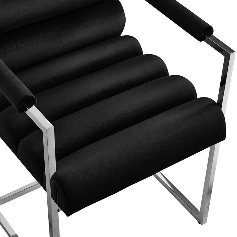 Fauteuil Khole, Noir, Chrome